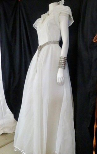 Vintage white organza - white,